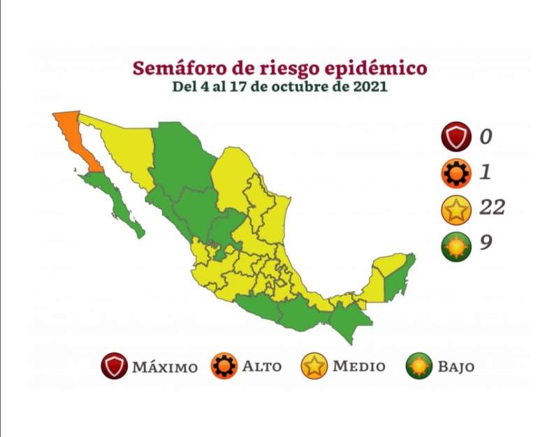 Del 4 al 17 de octubre entra en vigor el color verde en el semáforo de riesgo epidémico en Oaxaca