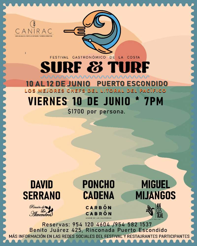 Oaxaca vivirá el Festival Gastronómico Puerto Escondido “Surf & Turf” 2022