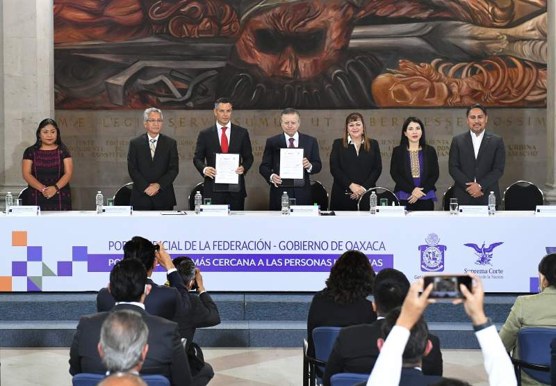 Participa Poder Judicial de Oaxaca en firma de convenio entre el PJF y el Gobierno del Estado