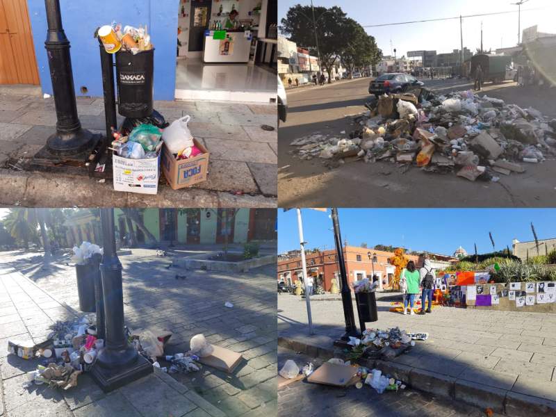 Entre basura recibe la ciudad de Oaxaca a los visitantes