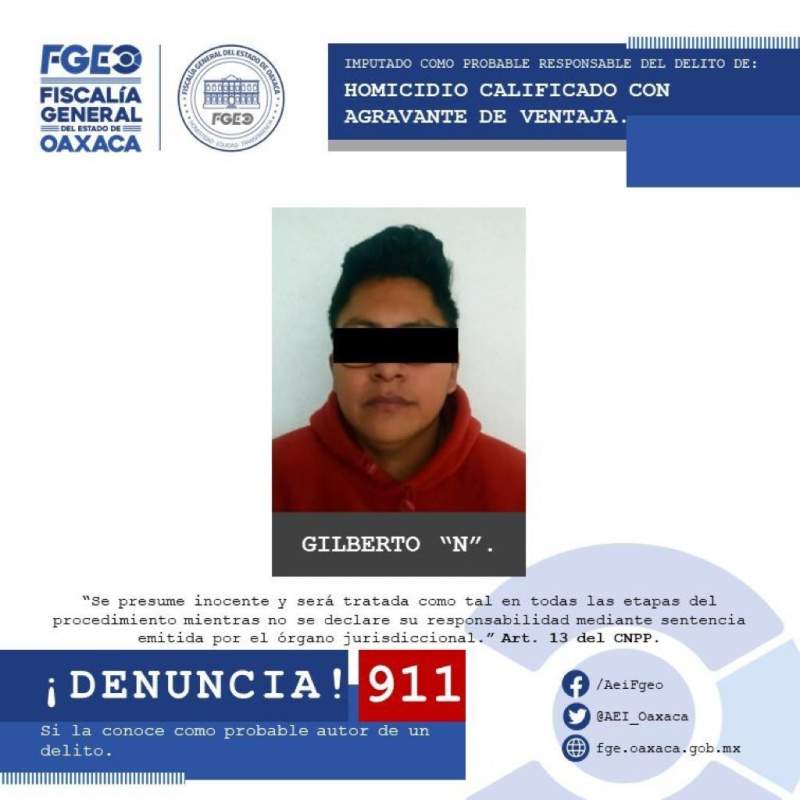Detienen a un implicado en el asesinato de dos personas en la ciudad de Oaxaca