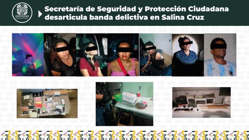 Desarticula la Policía Estatal de Oaxaca banda delictiva que operaba en Salina Cruz