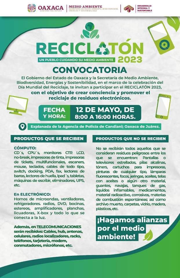 Arrancará Gobierno de Oaxaca programa de acopio de residuos eléctricos y electrónicos