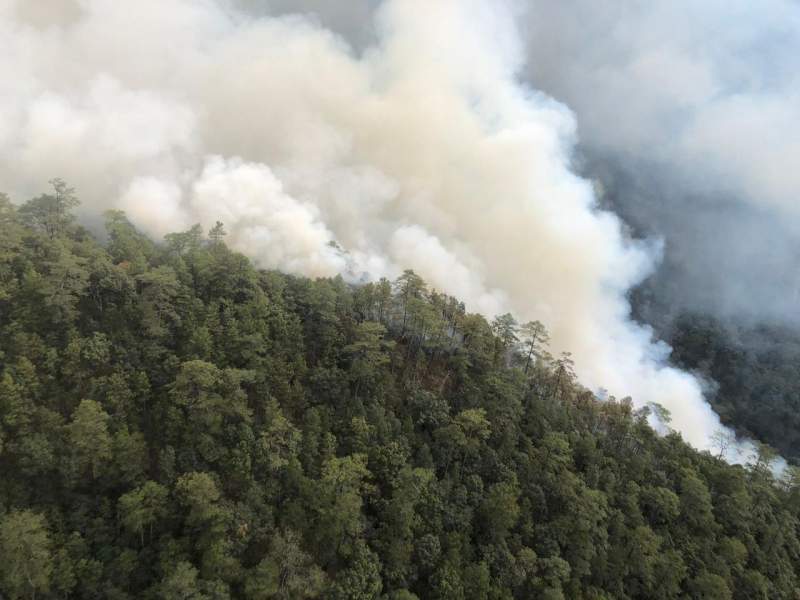Intensifican trabajos para sofocar incendio entre Atatlahuca y Maninaltepec