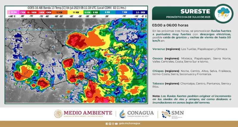 Continuarán las lluvias acompañadas de tormentas eléctricas en Oaxaca
